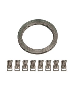 Kit nastro acciaio con 8 morsetti - 300 cm