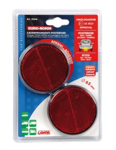 COPPIA CATARINFRANGENTE ROTONDI ROSSO I OMOLOGATI DIAM.65MM 20546 LAMPA