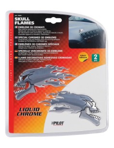 EMBLEMI SKULL-FLAMES CROMATI 15031 LAMPA 2