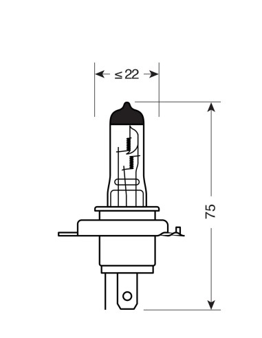 CP.LAMPADE H4 12V60/55W NIGHT BREAKER SILVER P43T