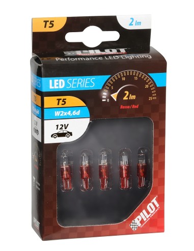 SET 5 LAMPADINA T5 A LED 5MM PER CRUSCOTTO, ROSSO 58482 LAMPA