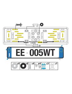PORTATARGA POSTERIORE IN ABS CROMATO 19905 LAMPA