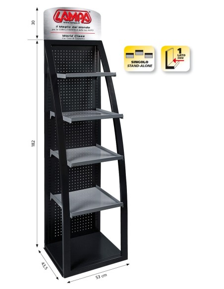 ESPOSITORE AD ARCO 180X56CM MONOFACCIA PER INTERNI( I ) 98980 LAMPA