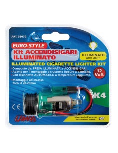 KIT ACCENDISIGARI EUROPA 12V ILL. 39070 LAMPA 2