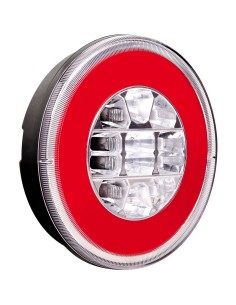 FANALE POSTERIORE ROTONDO 12/24V O-LED 3 FUNZIONI 41534 LAMPA