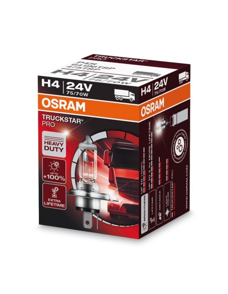 LAMPADINA H4 24W 75/70W TRUCK STAR PRO P43T SCATOL