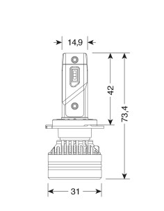 9/32V Halo Led Serie 9 Ultra Power Compact - (H7) - 45W - PX26d - 2 pz  - Scatola 2