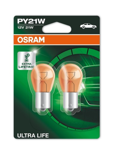 CP.LAMPADE PY21W 12V ULTRA LIFE BAU15S BLISTER ARA
