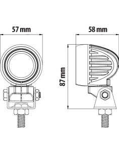 Cyclops-Round, faro ausiliario a 1 Led - 12/24V - Luce focalizzata 2