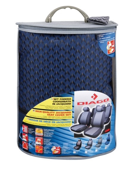 -SET COPRISEDILI FODERA --DIAGO-- BLU-