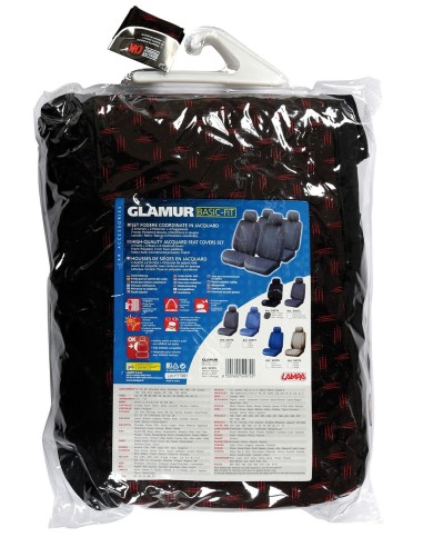 -SET COPRISEDILI FODERA --GLAMUR-BASIC-- NERO-