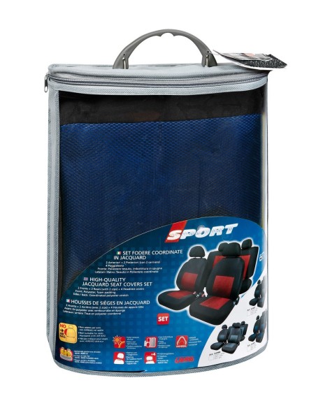 -SET COPRISEDILI FODERA --SPORT--BLU+NERO-