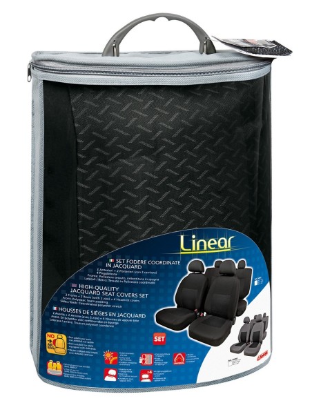 -SET COPRISEDILI FODERA --LINEAR--NERO-