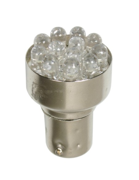 LAMPADINA 24V 12LED LUCE BLU BA15S