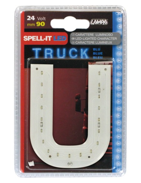 -LETTERA ADESIVA --U-- 24V LED BLU-