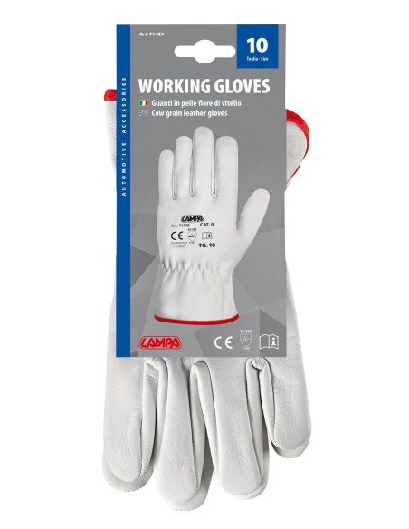 GUANTI LAVORO PELLE FIORE DI VITELLO TG.10