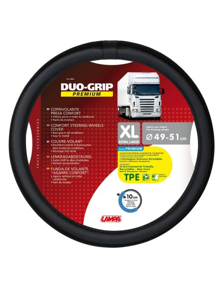 -COPRIVOLANTE TPE--DUO-GRIP--XL-- 49-51CM NERO-