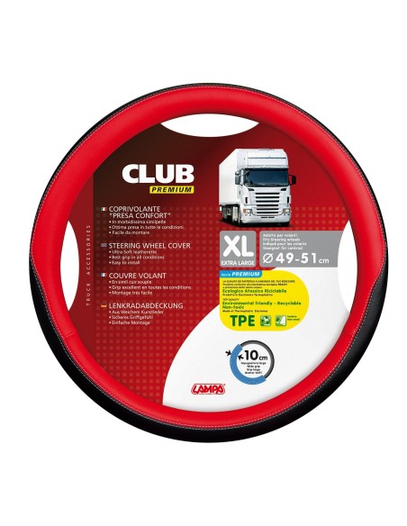 -COPRIVOLANTE --CLUB-- PREMIUM NERO+ROSSO --XL-- 4