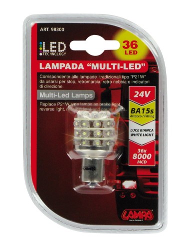 LAMPADA 24V 36LED LUCE BIANC BA15S