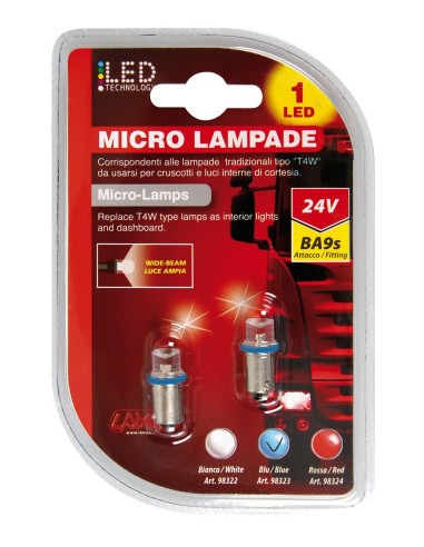 CP.LAMPADE 24V 1LED BLU BA9S