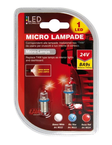 CP.LAMPADE 24V 1LED BLU BA9S