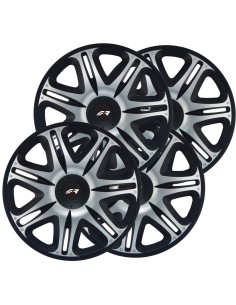 KIT 4 COPRICERCHI MOD. NASCAR SILVER BLACK