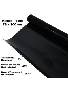 PELLICOLA OSCURAVETRO NERA 76X300