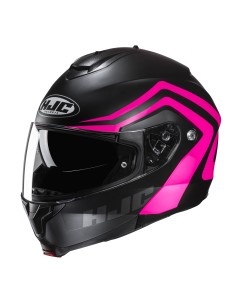 CASCO MODULARE C91N NEPOS NERO OPACO ROSA TG.XS