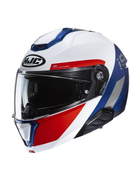 CASCO MODULARE I91 BINA MC21 BIANCO ROSSO BLU TG.S