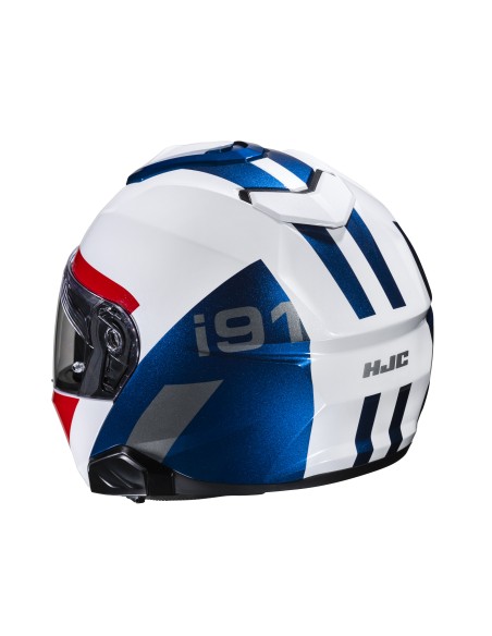 CASCO MODULARE I91 BINA MC21 BIANCO ROSSO BLU TG.L