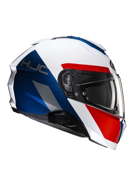 CASCO MODULARE I91 BINA MC21 BIANCO ROSSO BLU TG.L