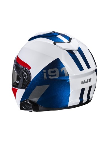 CASCO MODULAR I91 BINA MC21 BIANCO ROSSO BLU TG.XL
