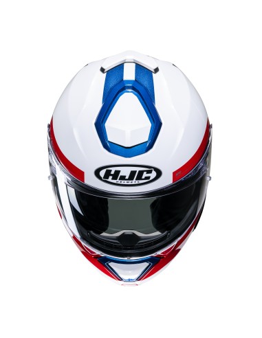 CASCO MODULAR I91 BINA MC21 BIANCO ROSSO BLU TG.XL