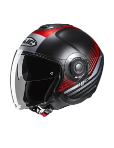 CASCO JET I40N DOVA MC1SF NERO ROSSO GRIGIO TG.L