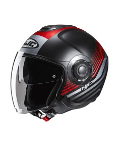 CASCO JET I40N DOVA MC1SF NERO ROSSO GRIGIO TG.XXL