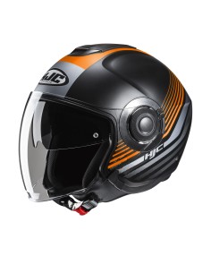 CASCO JET I40N DOVA MC7SF NER ARANCIO GRIGIO TG.XL