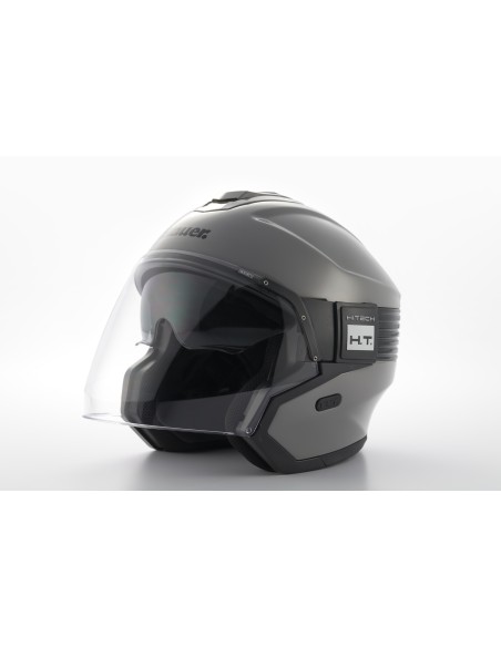 CASCO JET HACKER BTR XL BIANCO LUCIDO-FASCIA NERA
