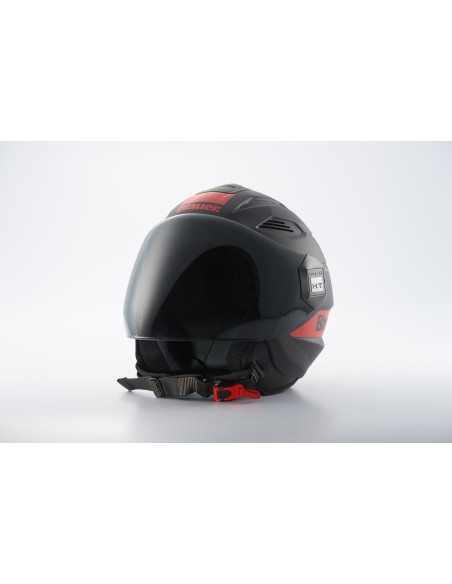 CASCO JET BRAT L NERO-ROSSO MATT