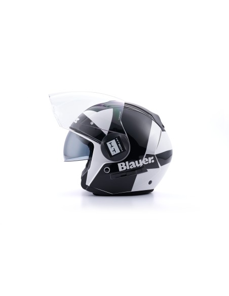 CASCO JET REAL GRAFICA A XS BIANCO-NERO LUCIDO
