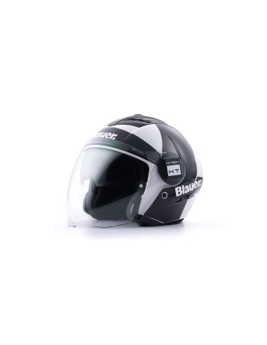 CASCO JET REAL GRAFICA A XS BIANCO-NERO LUCIDO