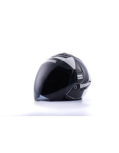 CASCO JET REAL GRAFICA A S BIANCO-NERO LUCIDO