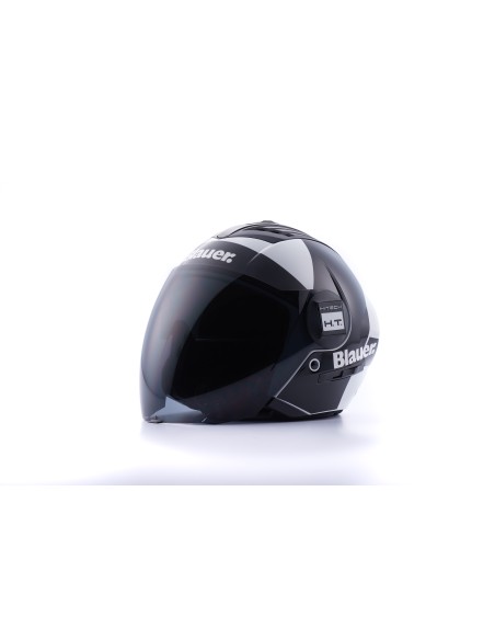 CASCO JET REAL GRAFICA A S BIANCO-NERO LUCIDO