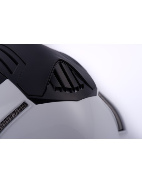 CASCO JET REAL GRAFICA A L BIANCO-NERO LUCIDO