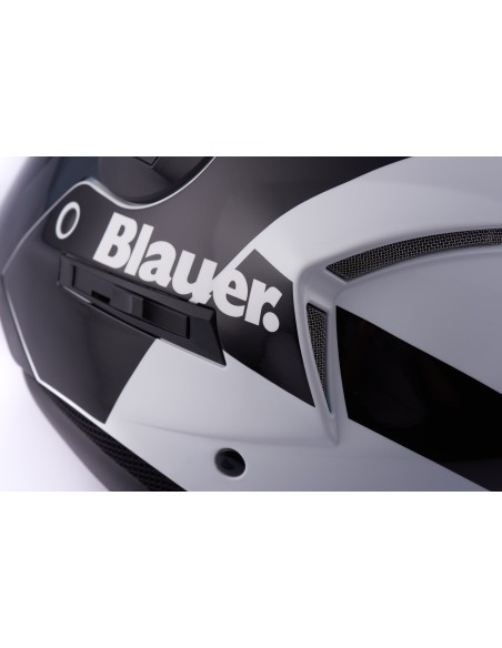 CASCO JET REAL GRAFICA A L BIANCO-NERO LUCIDO