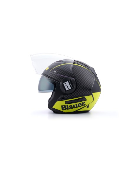 CASCO JET REAL GRAFICA B M NERO-TITANIO-GIALLO MATT