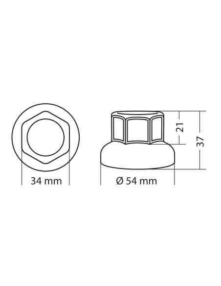 Boater, Set 10 copribulloni testa piatta in acciaio inox - Ø 32 mm - Cromo