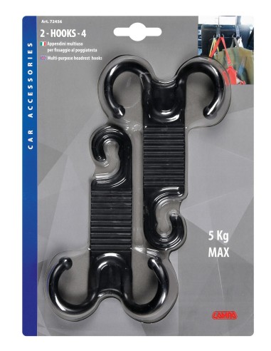 COPPIA APPENDINI MULTIUSO PER ATTACCO POGGIATESTA 72456 LAMPA