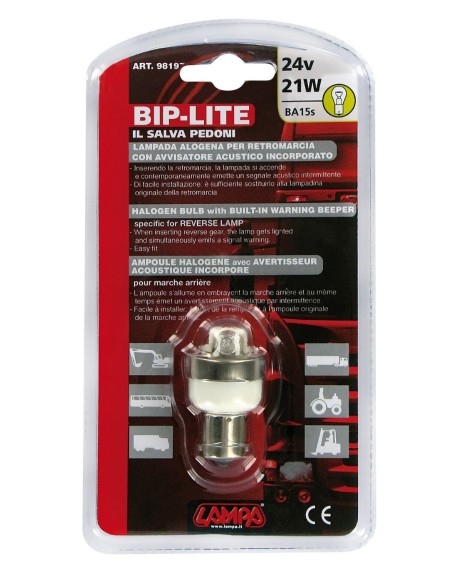 LAMPADINA ALOGENA 24V 21W CON AVVISATORE ACUSTICO 98197 LAMPA