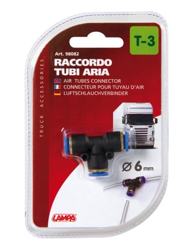 T-3, raccordo tubi aria - Ø 6 mm