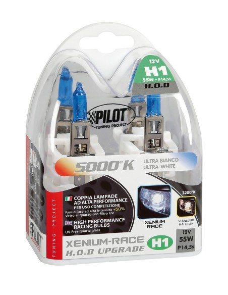 12V Lampada alogena Xenium Race - H1 - 55W - P14,5s - 2 pz  - Scatola
